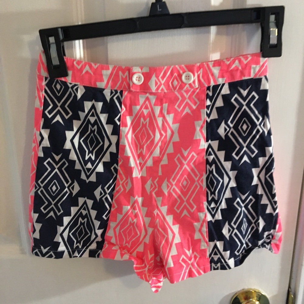 Geometric pattern neon shorts